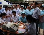 安岳县人民医院组织采血现场